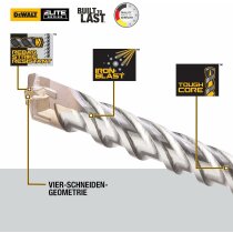 Dewalt SDS-Plus Elite Hammerbohrer DT8932 (10x460x400mm, mit Vier-Schneiden-Geometrie, Vollhartmetall-Kopf & Iron Blast Technologie, für den Einsatz in Beton, Mauerwerk, Natur- & Kunststein)