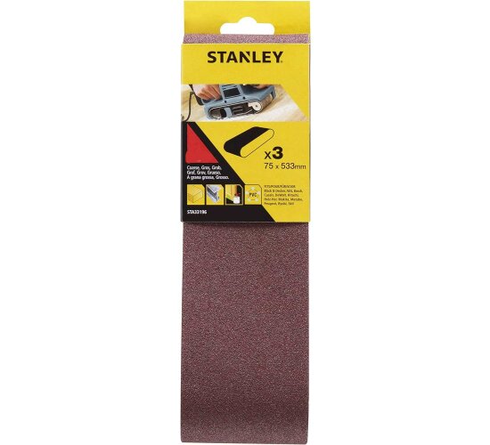 Stanley Schleifband 3 Stk.K150 Holz / Farbe 75x533mm  Bandschleifer