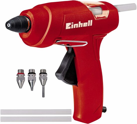 Einhell Heißklebepistole TC-GG 30,inkl.Standard-,Flach-, Verlängerungsdüse, 3 Klebestifte