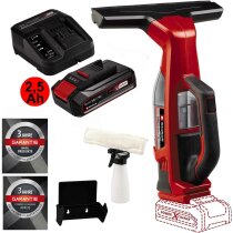 Einhell Akku-Fensterreiniger BRILLIANTO Power X-Change (18 V, 28 cm lange Saugdüse, streifenfreie Reinigung, inkl. Sprühflasche mit Mikrofasertuch, mit Akku