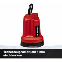 Einhell Akku-Klarwasserpumpe GE-SP 18 LL Li 18V, 4.500 L/h ohne Akku / Ladegerät