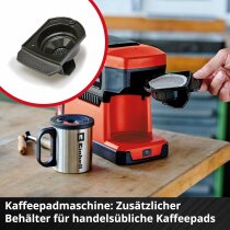 Einhell Akku-Kaffeemaschine TE-CF 18 Li-Solo Power X-Change 18 V, 240 ml Wasserbehälter, für Filterkaffee & Kaffeepads, Tragegriff, inkl. Kaffeetasse mit Deckel, ohne Akku