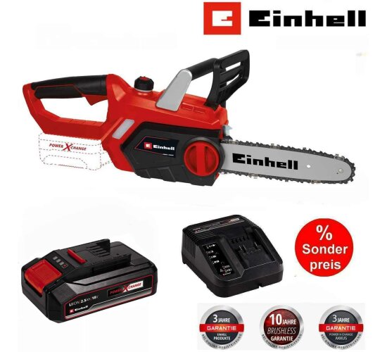 Einhell Akku-Kettensäge GC-KS 18/25 Li 18V & Akku 2,5 Ah Ladegerät Power X-Change