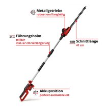 Einhell Akku-Teleskop-Heckenschere GC-HH 18/45 Li T-Solo mit Akku 2.5 Ah und Ladegerä Power X-Change