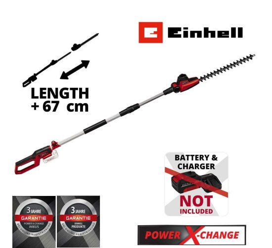 Einhell Akku-Teleskop-Heckenschere GC-HH 18/45 Li T-Solo ohne Akku / Ladegerä Power X-Change