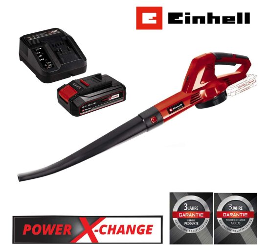 Einhell Akku-Laubbläser GC-CL 18 Li E 2.5 Ah Power X-Change (18 V, 210 km/h Luftgeschwindigkeit,t u. leistungsstark, Drehzahlregelung, Softgrip,mit Akku / Ladegerät