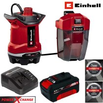 Einhell Akku-Schmutzwasserpumpe GE-DP 18/25 Li-4.0 Ah Power X-Change (18 V, 7.500 L/h Fördermenge, 5 m Förderhöhe, ECO- und BOOST-Modus, mit Akku / Ladegerät