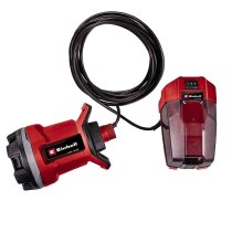 Einhell Akku-Schmutzwasserpumpe GE-DP 18/25 Li-4.0 Ah Power X-Change (18 V, 7.500 L/h Fördermenge, 5 m Förderhöhe, ECO- und BOOST-Modus, mit Akku / Ladegerät