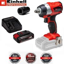 Einhell Professional Akku Schlagschrauber TP-CW 18 Li BL (18 V, 215 Nm, Brushless, Außenvierkant-Aufnahme, Bit-Adapter, mit Akku 2,5 Ah , Ladegerät