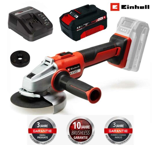 Einhell Professional Akku-Winkelschleifer AXXIO 18/125 Q Li-18 V,mit Akku 4 Ah / Ladegerät