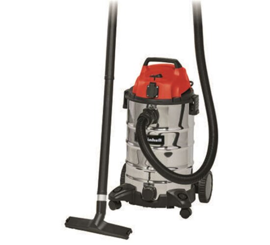 Einhell Nass-Trockensauger TC-VC 1930 SA Kit, 1500 W,  30 L Edelstahlbehälter, Automatiksteckdose