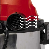 Einhell Nass-Trockensauger TC-VC 1930 SA Kit, 1500 W,  30 L Edelstahlbehälter, Automatiksteckdose