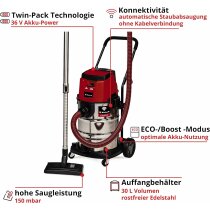 Einhell Professionel Akku-Nass-Trockensauger TP-VC 36/30 Connect ( ohne Akku / Ladegerät )