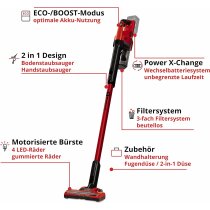 Einhell Akku-Stielstaubsauger TE-SV 18 Li-  18V mit Akku 2.5 Ah + Ladegerät Power X-Change