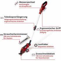 Einhell Akku-Gras- und Strauchschere GE-CG 18/100 Li T- 18V ( Ohne Akku / Ladegerät )