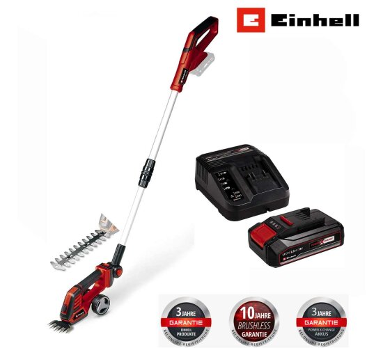 Einhell Akku-Gras- und Strauchschere GE-CG 18/100 Li T- 18V mit Akku 2.5 Ah / Ladegerät