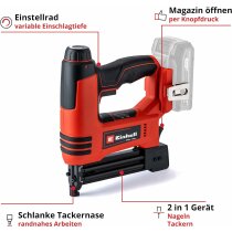 Einhell Akku-Nagler TE-CN 18 Li -18V,Tacker und  Nagler ( ohne Akku / Ladegerät ) Power X-Change