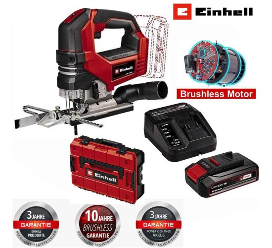 Einhell Akku Pendelhub Stichsäge TP-JS 18/135 Li BL mit Akku,Ladegerät +E-Case