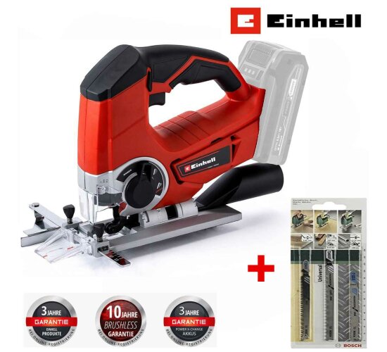 Einhell Akku-Stichsäge TE-JS 18/80 Li-Solo 18 V  + 3 x Bosch Stichsägeblätter