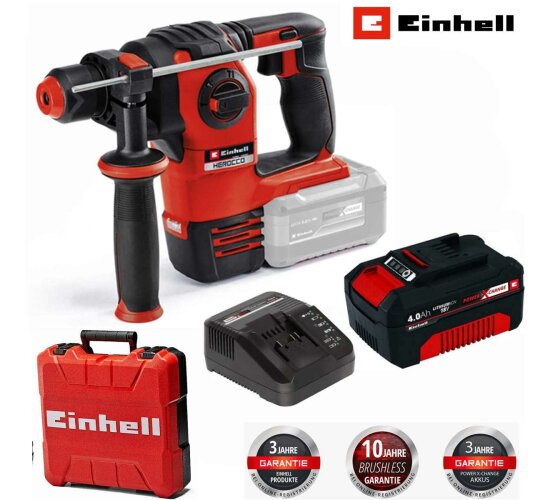 Einhell Professional Akku-Bohrhammer HEROCCO 18/20  PXC SDS-plus + Akku 4.0 Ah + Ladegerät + Koffer