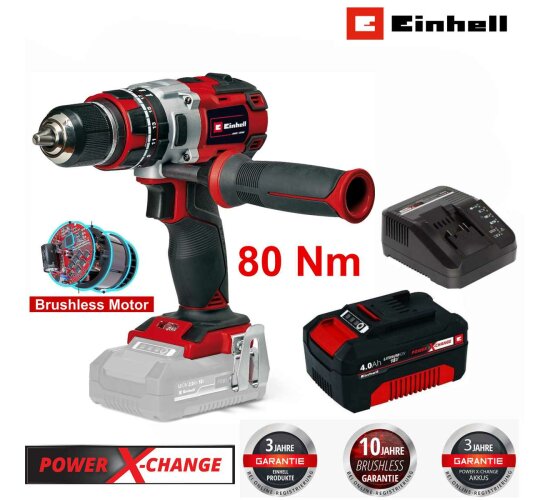 Einhell Professional Schlagbohrschrauber TP-CD 18/80 Li-i BL 80 Nm + Akku 4.0 Ah Ladegerät