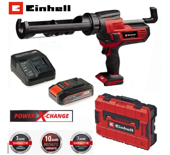 Einhell Kartuschenpistole TE-SG 18/10 Li 18V + Akku 2.5 Ah + Ladegerät + Koffer