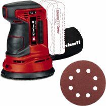 Einhell Akku-Exzenterschleifer TE-RS 18 Li-Solo 18V + Bosch 6tlg Schleifblattset