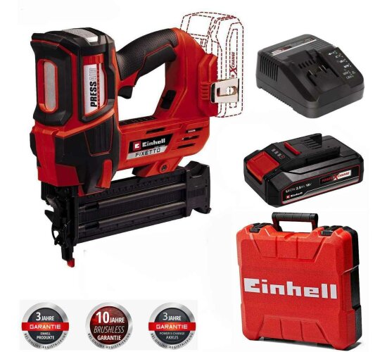 Einhell Professional Nagler FIXETTO 18/50 N 18V, Akku 2.5 Ah, Koffer, Ladegerät