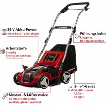 Einhell Akku-Vertikutierer-Lüfter GE-SA 36/35 Li-Solo 36V (2 x 18V) Brushless