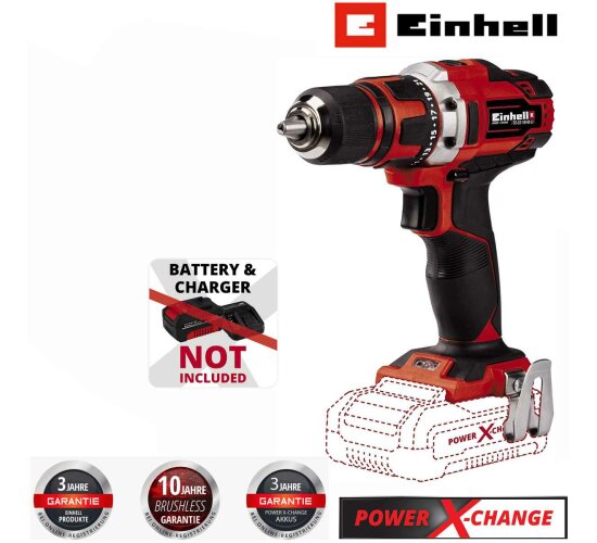 Einhell Akku-Bohrschrauber TE-CD 18/40 Li-Solo 18 V, 40 Nm Drehzahl-Elektronik, LED-Licht