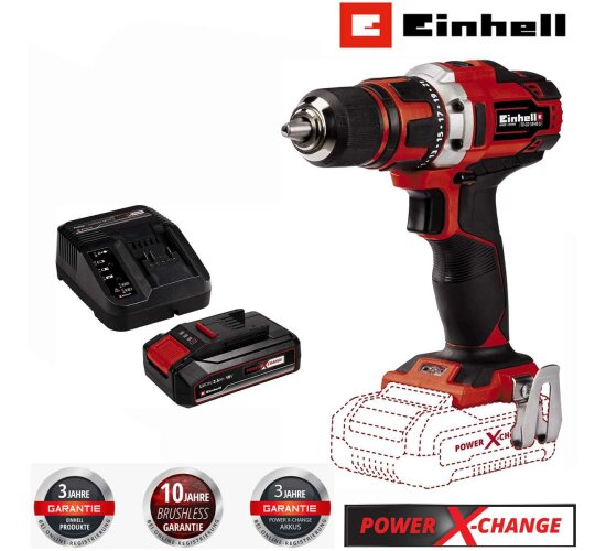 Einhell Bohrschrauber TE-CD 18/40 Li- 18 V, 40 Nm mit Akku 2.5 Ah + Ladegerät