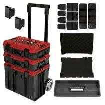 Einhell E-Case Tower Systemkoffer-Set (max. 120 kg, 3 Koffer inkl. Zubehör, Aufbewahrung & Transport von Zubehör und Werkzeug, stapelbar