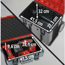 Einhell E-Case Tower Systemkoffer-Set (max. 120 kg, 3 Koffer inkl. Zubehör, Aufbewahrung & Transport von Zubehör und Werkzeug, stapelbar