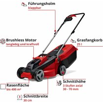 Einhell City Akku-Rasenmäher GE-CM 18/30 Li-Solo 18 V, 30 cm Schnittbreite bis 150 m², Brushless,