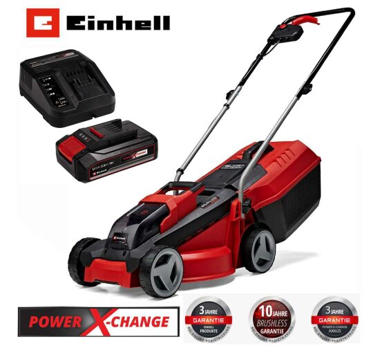 Einhell City Rasenmäher GE-CM 18/30 Li-18 V, Akku 2.5 Ah 30 cm Schnittbreite bis 150 m², Brushless,