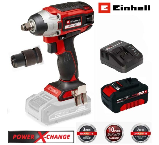 Einhell Schlagschrauber IMPAXXO 18/230 18 V,230 Nm, Akku 4.0 Ah Bürstenloser Motor