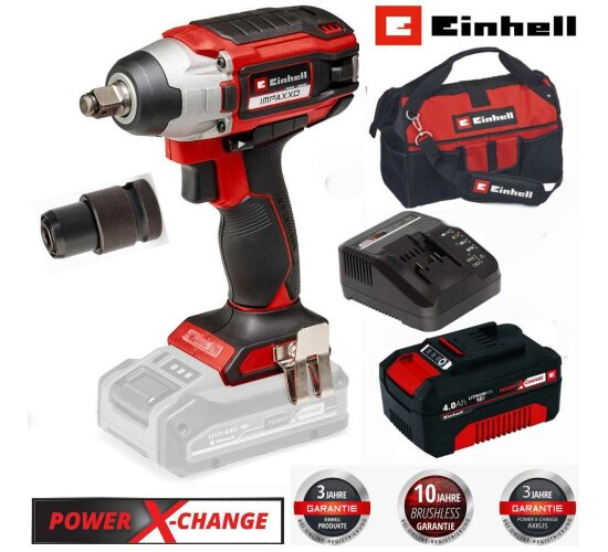 Einhell Schlagschrauber IMPAXXO 18/230 18 V,230 Nm, Akku 4.0 Ah Tasche Bürstenloser Motor