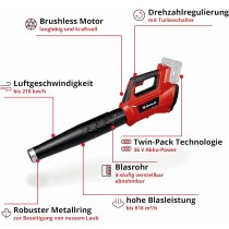 Einhell Professional Akku-Laubbläser GP-LB 36/210 Li E-Solo 36V 816m³/h