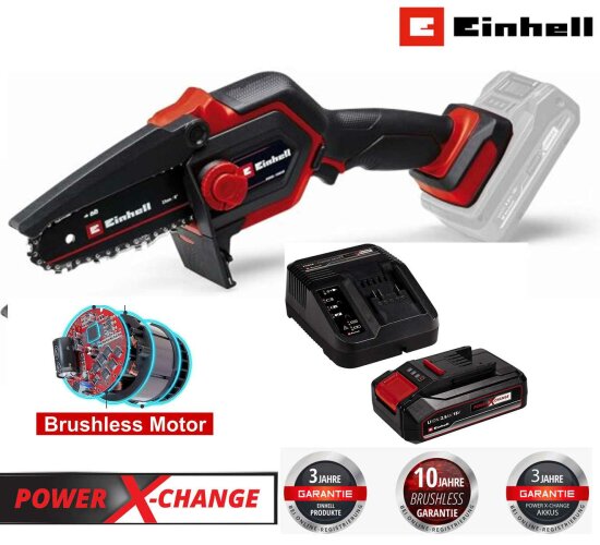 Einhell Akku-Astkettensäge GE-PS 18/15 Li BL - 18 V,mit Akku 2.5 Ah + Ladegerät