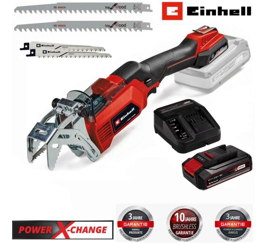 Einhell Astsäge GE-GS 18/150 Li-18V Akku 2.5 Ah  2 kwb + 2 Bosch Sägeblätter