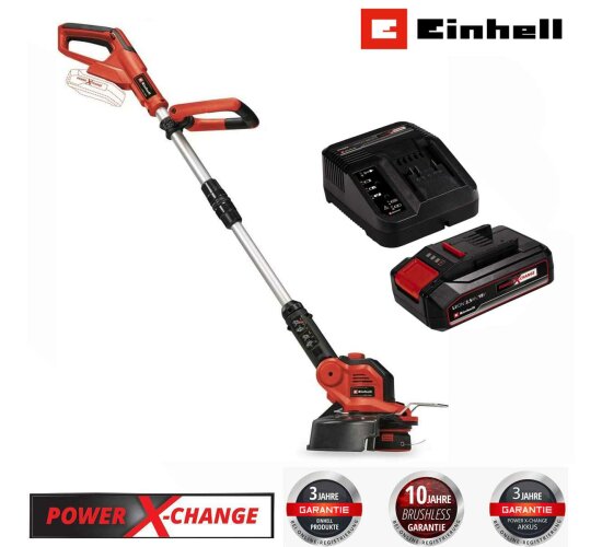 Einhell Rasentrimmer GE-CT 18/28 Akku 2.5 Ah Ladegerät 18V Ø 28mm, Fadentrimmer