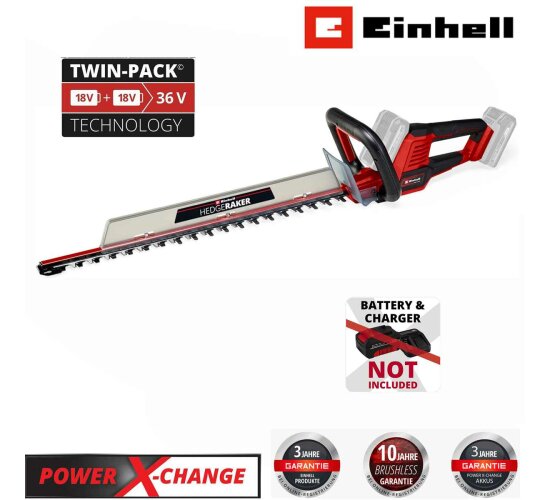 Einhell Akku-Heckenschere GE-CH 36/61 Li-Solo 36V, 61 cm Schnittlänge PXC System