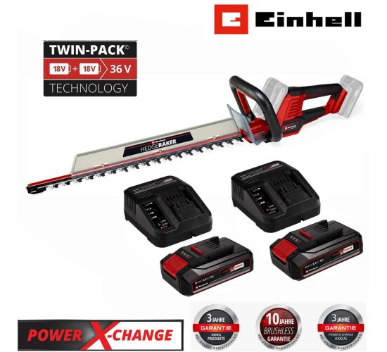 Einhell Heckenschere GE-CH 36/61 Li- 36V, mit 2 x Akku 2.5 Ah ´2 x Ladegärt 36 V