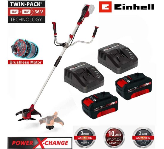 Einhell Sense Agillo 36/255 BL  36V  2 x 18V Akku 2 x Ladegerät Brushless Motor