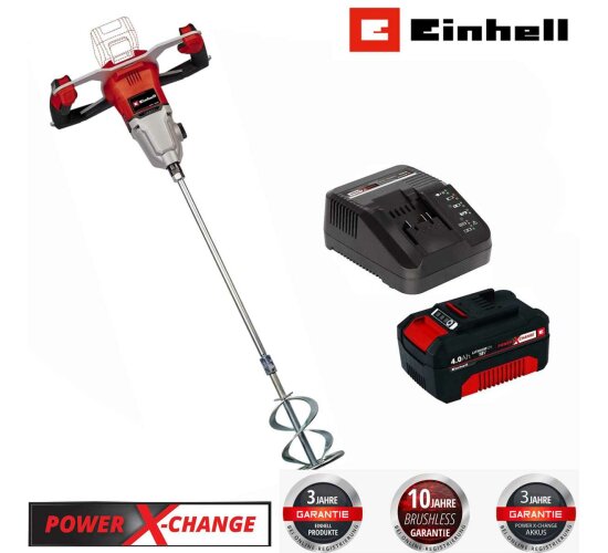 Einhell Professional Akku-Farb / Mörtelrührer TP-MX 18-2 Li BL 18V mit Akku 4.0 Ah  2-Gang-