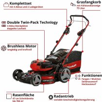 Einhell Akku-Rasenmäher GE-CM 36/47 S HW Li 4x4,0 Ah 18V-PXC-Akkus, 2x PXC-Twincharger