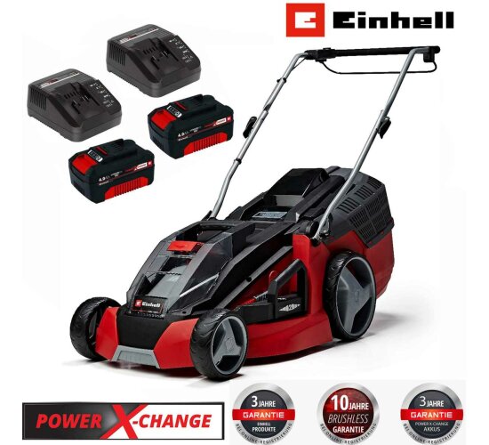 Einhell Rasenmäher GE-CM 43 Li M Kit 36V, 43 cm 2 x 4,0 Ah Akku + 2 x Ladegerät)