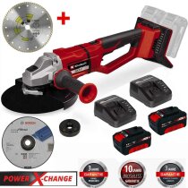 Einhell Professional Winkelschleifer AXXIO 36/230 Q 36V,Akku 4.0 Ah + Bosch Trennscheiben