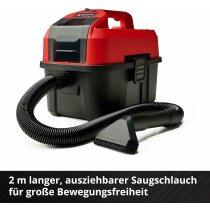 Einhell Akku-Nass-Trockensauger TE-VC 18/10 Li-Solo Fugen-/Bürstendüse + Polster-/Universaldüse