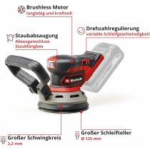 Einhell Professional Akku-Exzenterschleifer TP-RS 18/32 Li BL-Solo 18V Brushless